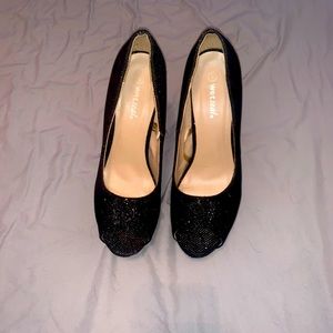 Sparkly Open Toed Stilleto Heels